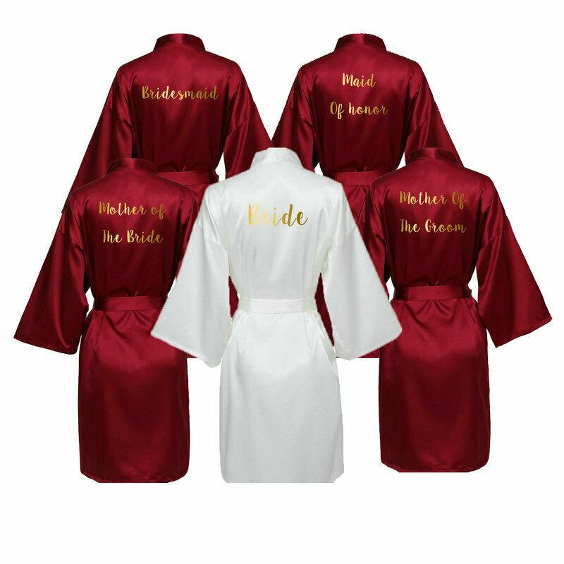 

Women's Sleepwear Bridesmaid Bridal Robes Satin Robe Women Wedding Bride Silk For
