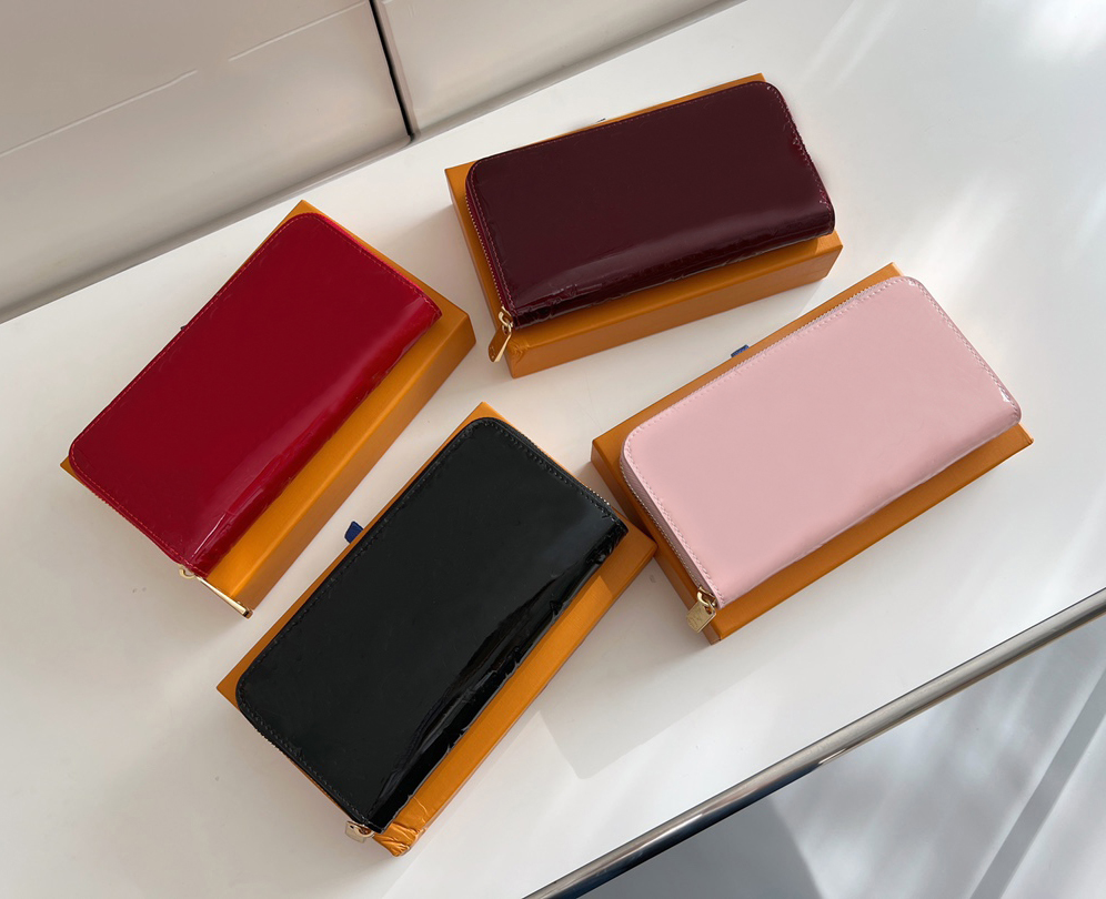 

Fashion designer wallets luxury Zippy purse womens patent leather clutch Highs quality embossed monogrames coin purses mens card holders original box dust bag, 60017#monogrames