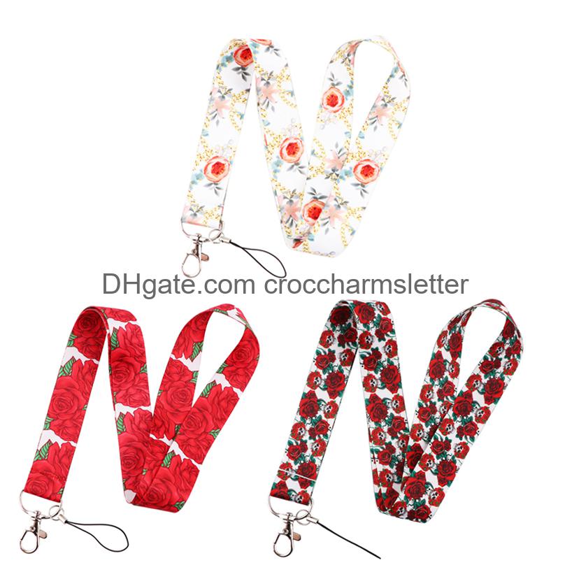 

Shoe Parts Accessories Lx693 Rose Lanyard Preppy Phone Straps For Keys Mobile Hang Rope Keycord Usb Id Card Badge Holder Keychain La Smtpv