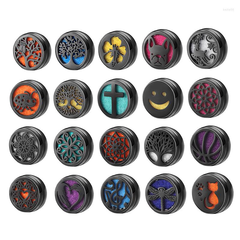 

Pendant Necklaces 1PC Animals Small Box Jewelry Spiral Stainless Steel Essential Oil Diffuser Plated Black Face Clip Free