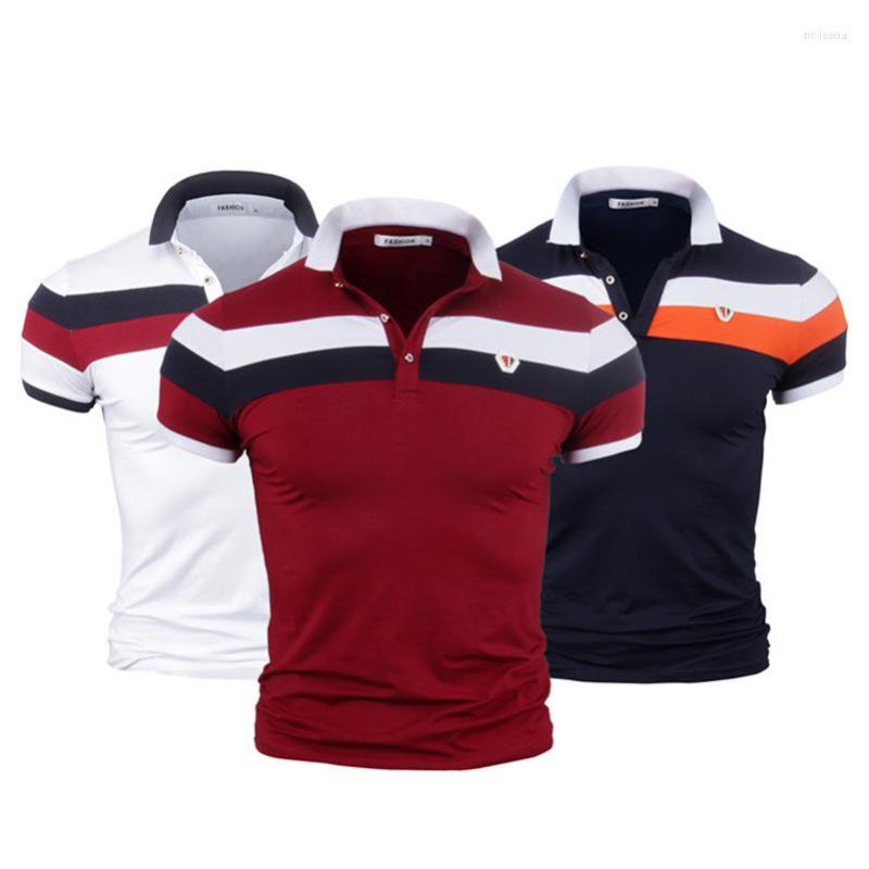 

Men's Polos Leisure Color Shirt Short Sleeve Slim Turn-down Collar Gothic Contrast Cotton Ropa De Hombre 2023 Punk Rock, Blue