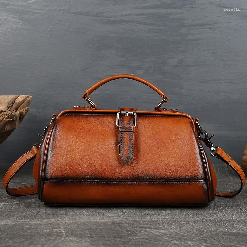 

Evening Bags Genuine Leather European And American Style Practical Large Capacity Exquisite Fashion Women Bag Simple Shoulder