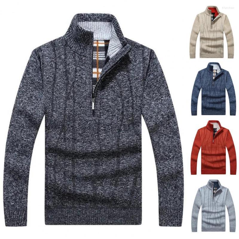 

Men's Sweaters Men Sweater Thicken Soft Knitting Winter Loose Thermal High Collar Anti-shrink For Daily Wear, Dark gray