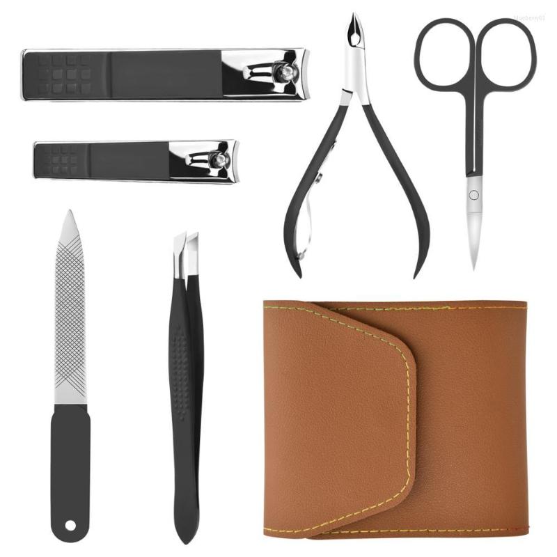 

Nail Art Kits 6pcs Cutter Kit Professional No Dead Angle Scissors Trimmer Portable Toe Clippers With Bag Fast Ship