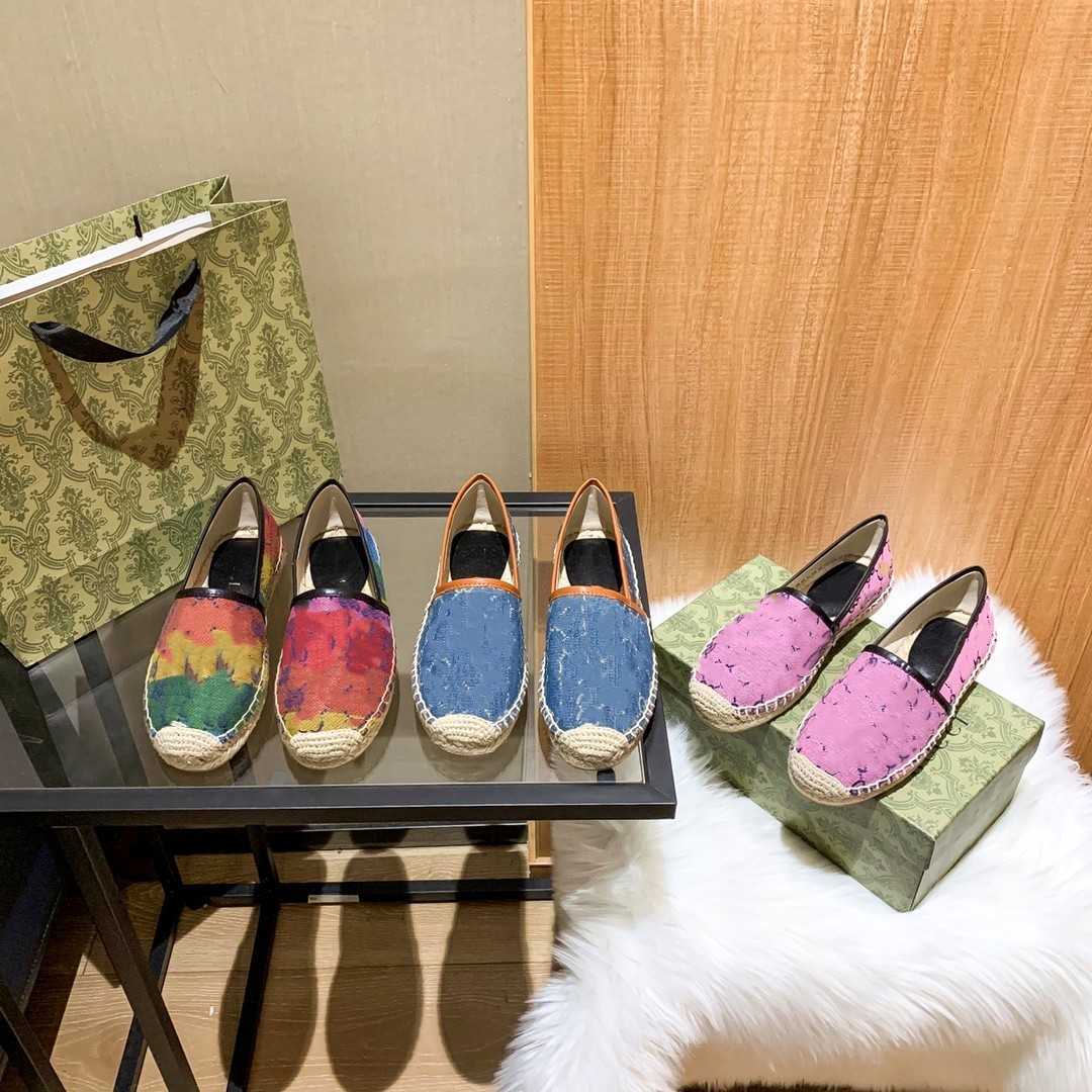 

2023 Designer classic lady platform fisherman shoes luxury Flat women Straw bottom denim casual boat shoe monograms canvas Ladies Lazy Loafers, Byxguyf1