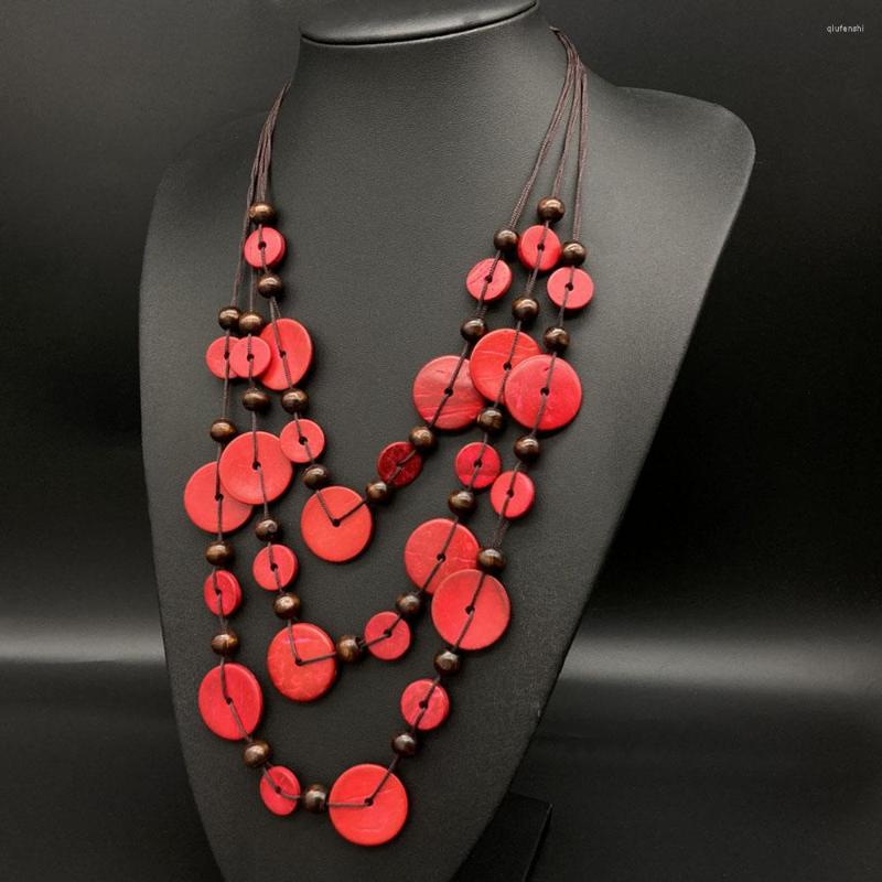 

Pendant Necklaces Spring Summer Jewelry Accessories Bohemia Multi Layer Rope Chain Wooden Pendants Long Boho Necklace For Women 2023 Trend