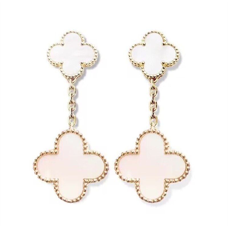 

Designer Jewelry Four-leaf clover Earrings luxury earrings orecchini plated silver womens earring trendy orrous