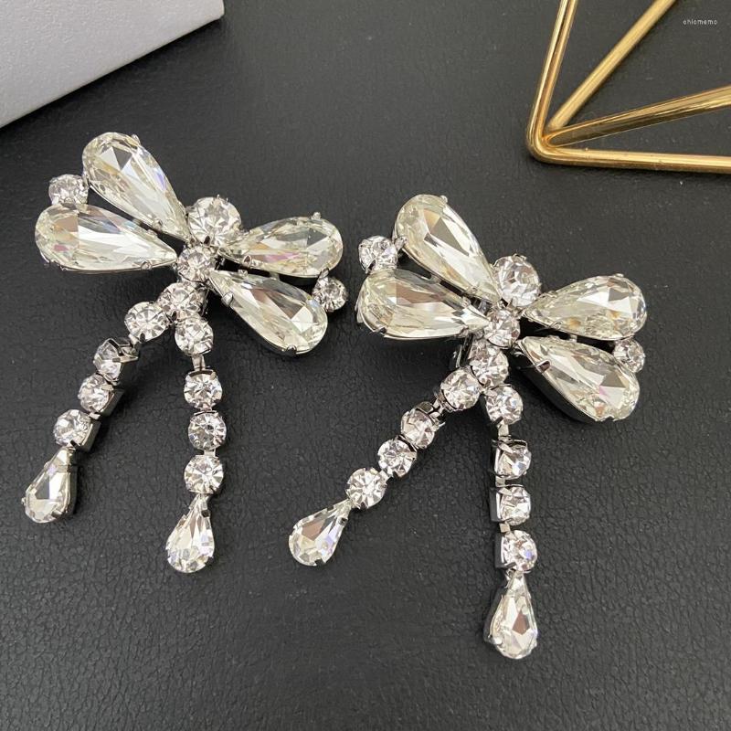 

Backs Earrings European And American Dragonfly Crystal Ear Clip