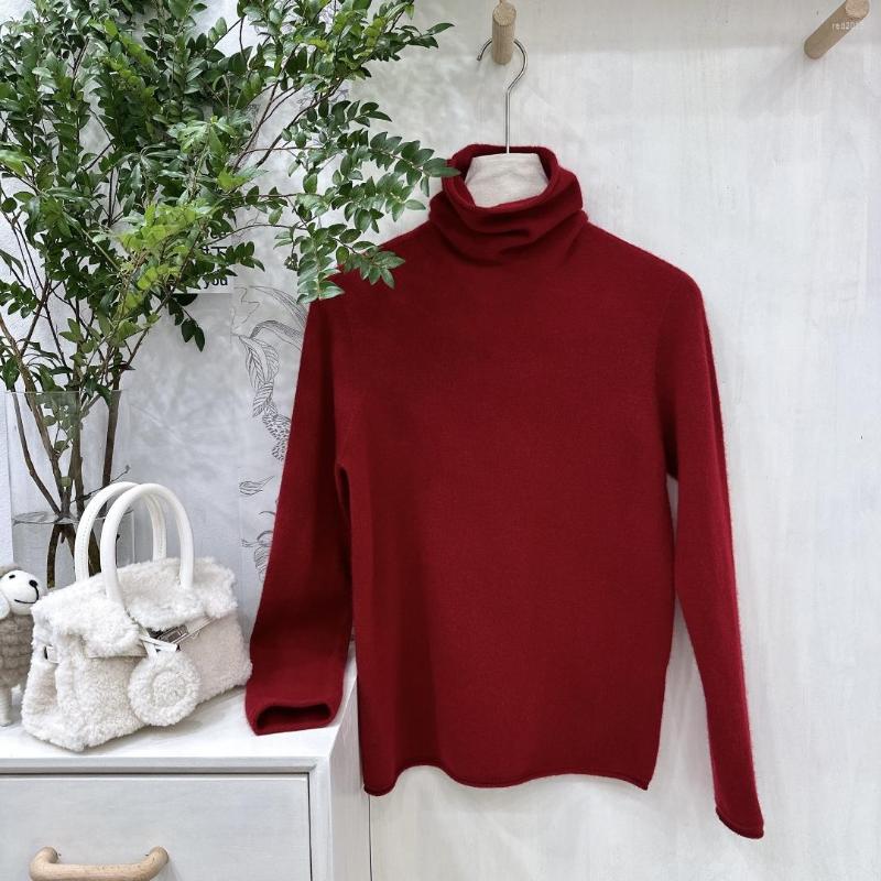 

Women' Sweaters 2023 Women Fashion Long Sleeve Sexy Casual Seamless Pile Neck Cashmere Bottoming Shirt 1124