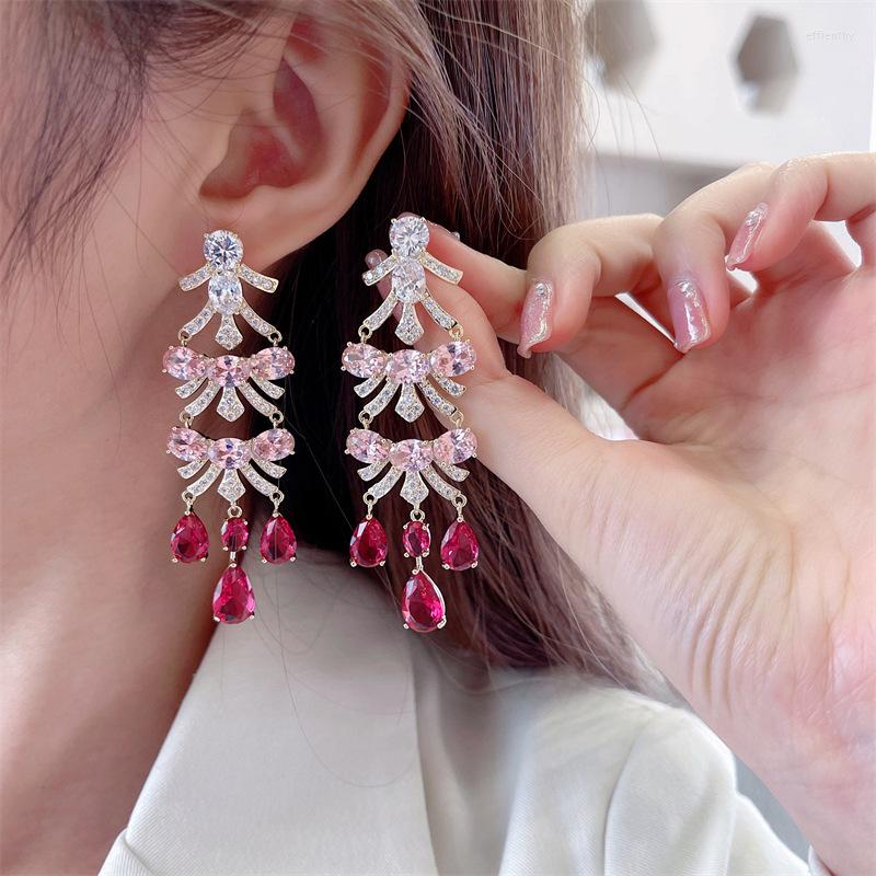 

Dangle Earrings Hanging Retro Long Tassel For Women Temperament Crystal Cubic Zirconia 2023 Fashion Jewelry Accessories