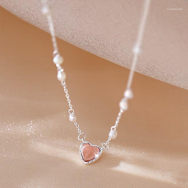 

Pendant Necklaces Fashio Opal Love Heart Charm Round Pearl Bead Necklace For Women Girls Wedding Statement Party Jewelry Choker Dz503