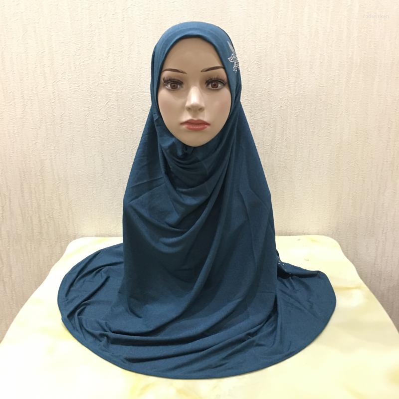 

Ethnic Clothing H122 Big Size Soft Gauze Fabric Beautiful Hijab Muslim Scarf Islamic Headscarf Hat Amira Pull On Headwrap