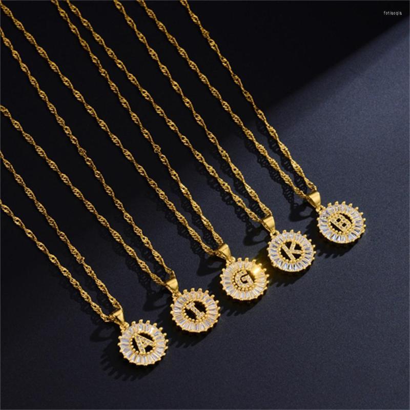 

Chains Round A -Z Initial Necklace For Women Stainless Steal Chain Fashion Jewelry Statement Necklaces Letter Pendant Wholesale