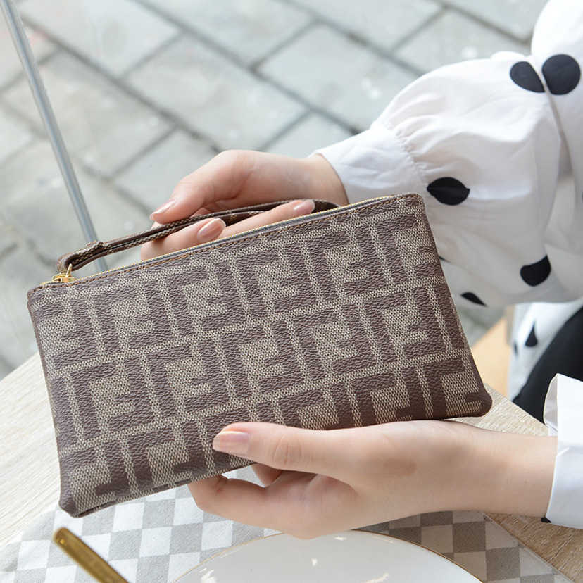 

High Quality Design Bags handbag women's personalized zipper bag large capacity multi-card wallet 49%off Factory Handbag Purse for Women, Dark brown