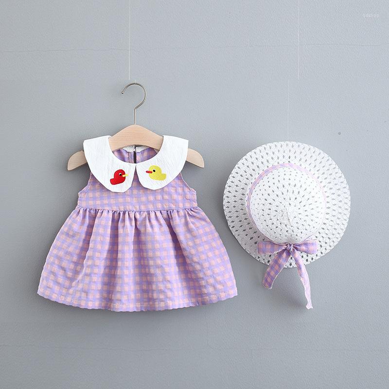 

Girl Dresses Summer Born Baby Clothes Infant Birthday Plaid Princess Dress For Girls Clothing Outfit Thin Cool, Purple