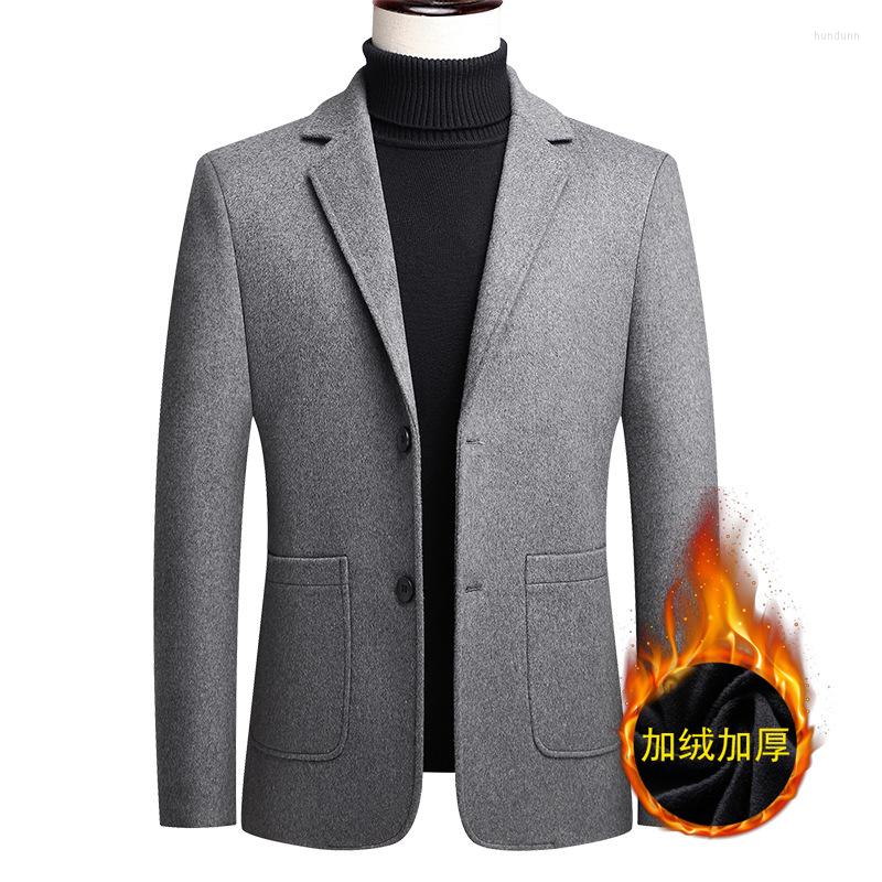 

Men's Suits Winter Woollen Suit 2023 Men's Fashion Jacket Thickened Slim Wool Casual Wear, Black