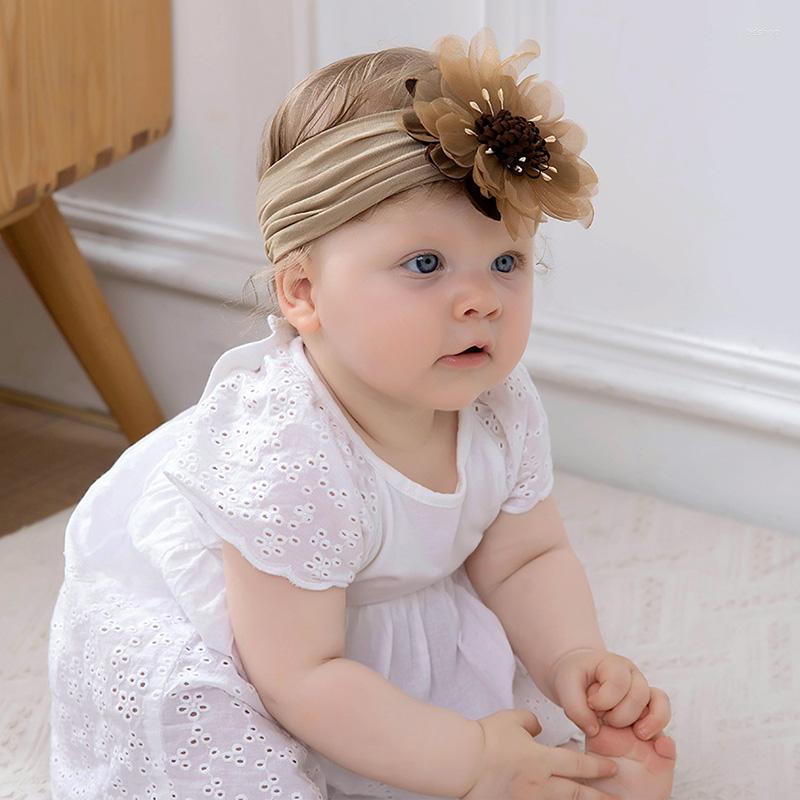 

Hair Accessories 14 Color Children's Band Baby Nylon Headband Mesh Imitation Flower