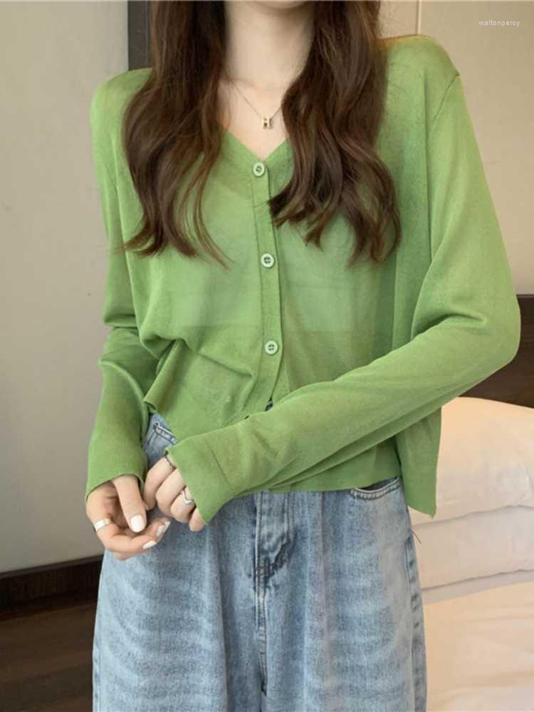 

Women's Knits & Tees Hsa 2023 Spring Summer Cool Silk Sweater Women Five-point Sleeves Stretch Thin Casual Comfortable Elegant Female Cardig, Lm2996 blue