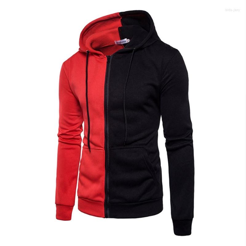 

Men's Hoodies Male Spring Moletom Masculino Fleece Tracksuit Hooded Bomber JacketSportswear Patchwork Sweatshirt Zipper Casual Coat