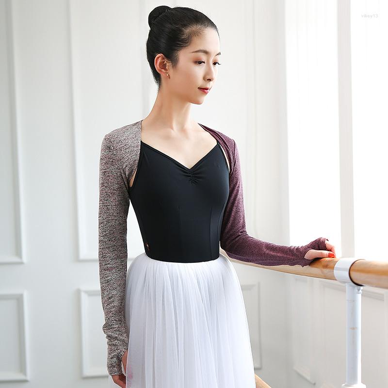 

Stage Wear Women Dance Shrug Warm Ups Ballet Sweater Cardigan Long Sleeve Cashmere Winter Warmer Ballerina Dancewear Tops Knitwear, Purple