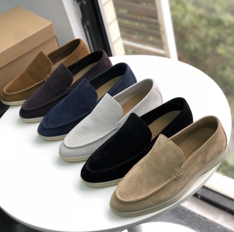 

Real Leather Loro Mens Walk Shoes Luxury Designer Nubuck Women Loafers Leisure Dress Shoe Sneakers Mocassin Plus Size 45 46, 14