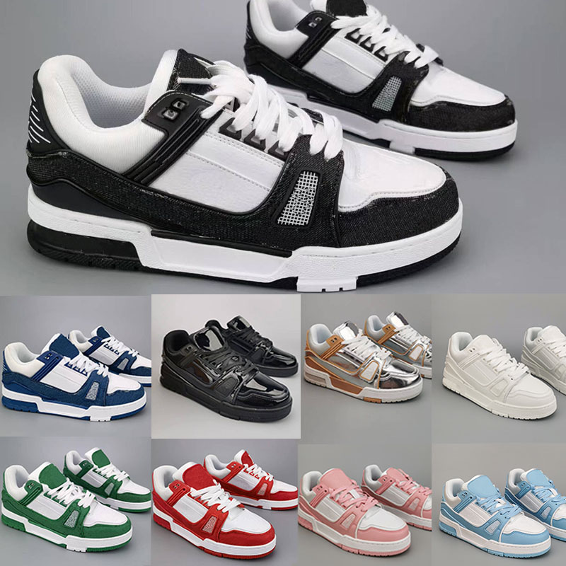 

2022 Designer Sneaker Virgil Trainer Casual Shoes Calfskin Leather Abloh White Green Red Blue Letter Overlays Platform Low Sneakers Size 36-45, Box