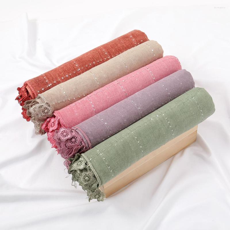 

Ethnic Clothing Sequins Cotton Viscose Hijab Scarf For Women Lace Shawls Big Size Headscarf Wrap Islamic Turban Headbands Shimmer Bandana