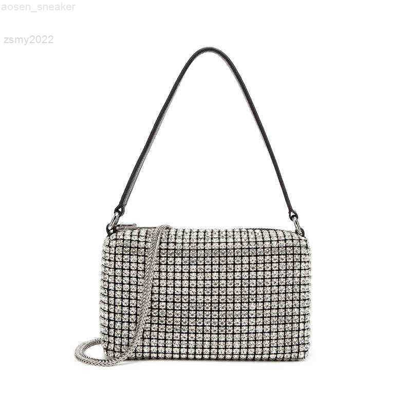 

New Fashion Designer Diamond Underarm Shopping Shoulder Bag New Luxury Handbag, Silver
