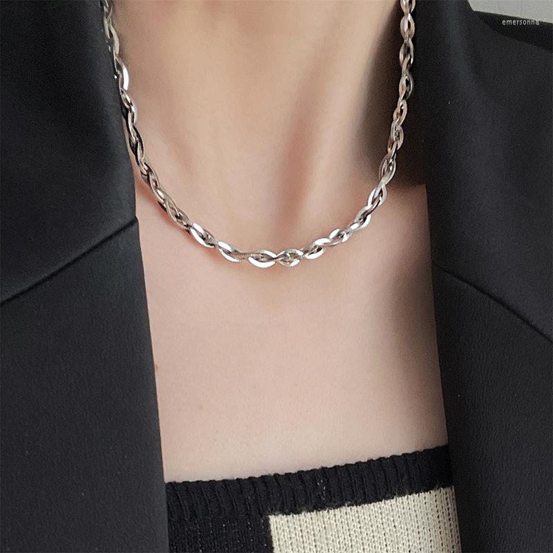 

Choker Silver Color Fashion Women Casual Simple Necklace Trendy Short Clavicle Chain Jewelry