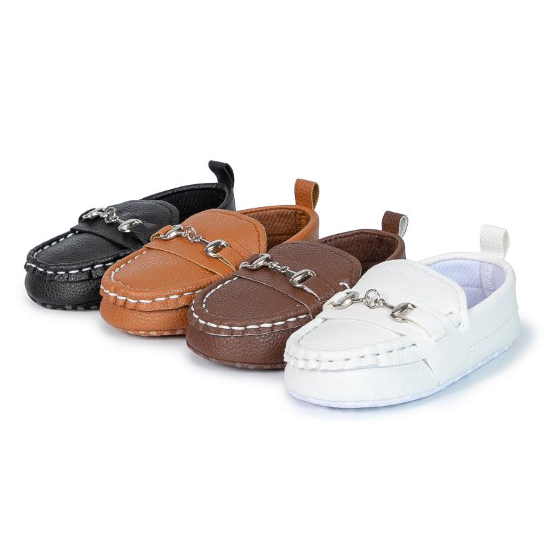 

First Walkers Baby Boy Girl Shoes Small Leather Toddler Soft Sole Anti-slip Infant Born ShoesFirst, Black