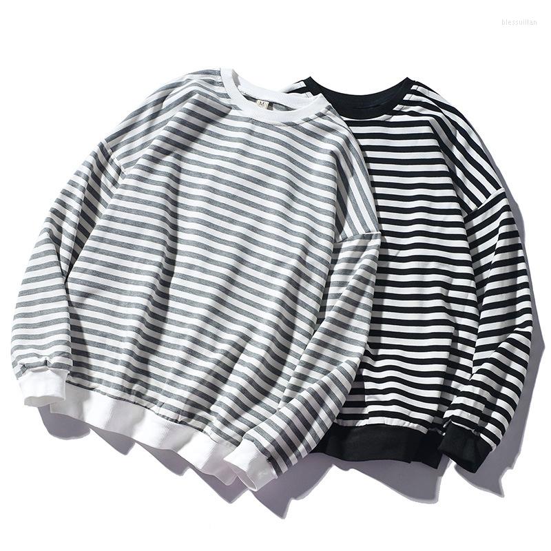 

Men' Hoodies Fashion Stripe HoodieMen Hip Hop Hole Casual Pullover Hoodie Male Loose Long Sleeve Clothes White Black
