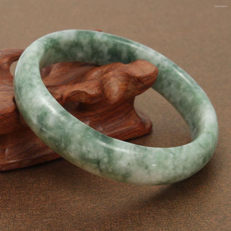 

Bangle Genuine Natural Green Bracelet Charm Jewellery Fashion Accessories Hand-Carved Lucky Amulet Gifts For Women Men 59mm