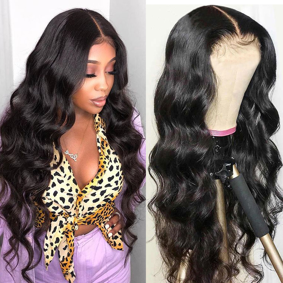 

Inch Body Wave Lace Front Wig Transparent Lace Frontal Wigs Remy T Part Brazilian Wet And Wavy Lace Front Human Hair Wigs, Black