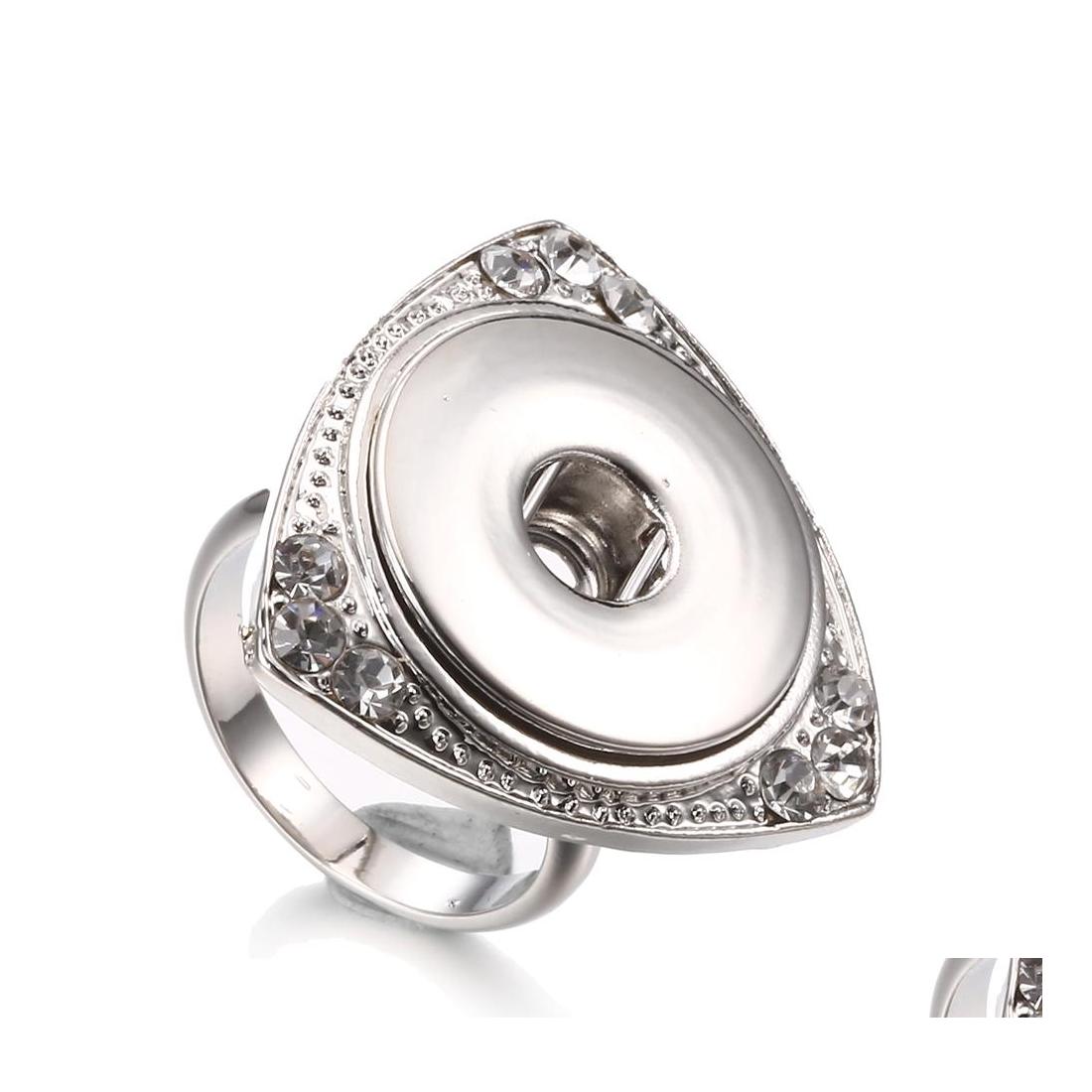 

Cluster Rings Snap Button Jewelry Rhinestone Crystal 18Mm Snaps Buttons Diy Adjustable Ring Drop Delivery Dhgnj