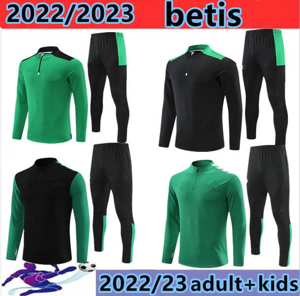 

2022/2023 Real betis tracksuit soccer jerseys kids men training suit 22/23 BETIS chandal futbol survetement foot maillot de 18, Black