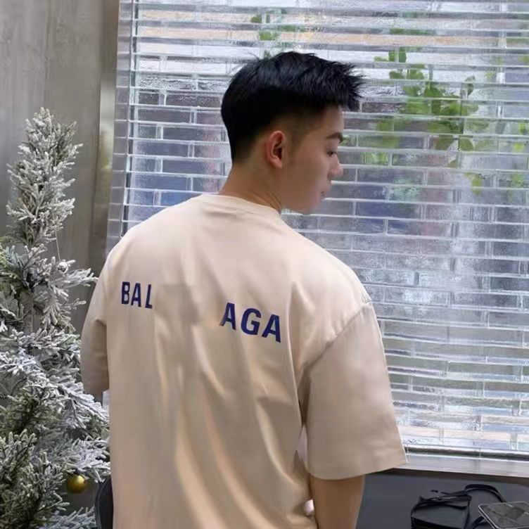 

Designer Designer t Shirt Balanciagas New Classic Letter Round Cotton Tee Shirt Men and Women Loose Short Sleeve Couple Student Dress Off Mens t Shirt, White bl-280g blue letters