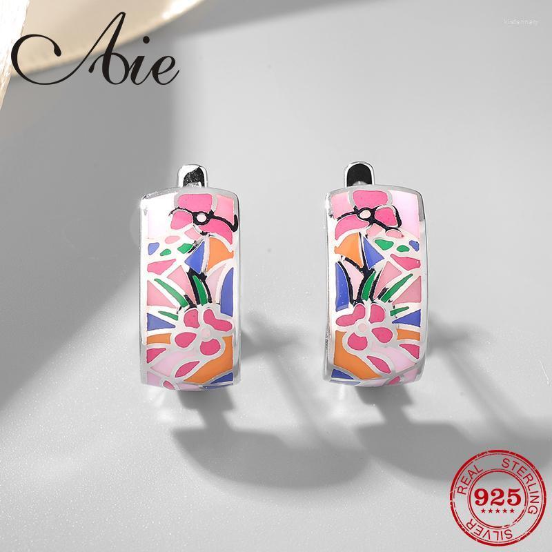 

Dangle Earrings & Chandelier Fashion Trend 925 Sterling Silver DIY Luxury Pink Flowers Pattern Colourful Enamel Fine Party JewelryDangle Kir