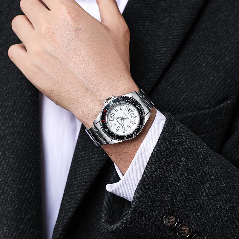 

Wristwatches Watches For Men Simple Quartz Men's Wristwatch Steel Band Casual Fashion Calendar Business Sport Swaterproof WatchWristwatc, White