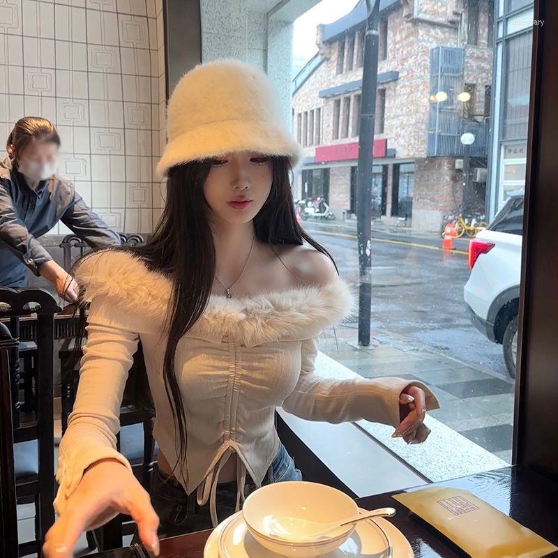 

Women' T Shirts Pure Sexy One Shoulder Long Sleeved Shirt For Autumn With Drawstring Tops T-shirts Women Clothing Camisetas Ropa Mujer, Priority delivery