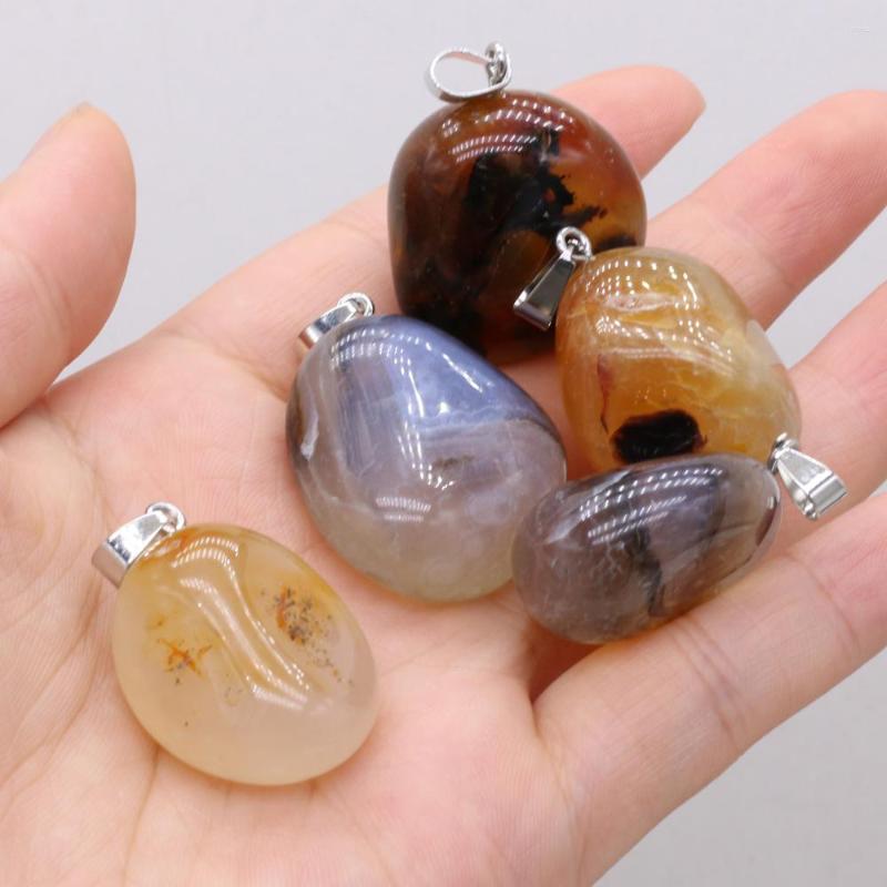 

Charms Natural Semi-precious Stone Pendant Irregular Yellow Agate For DIY Jewelry Making High Quality Gift