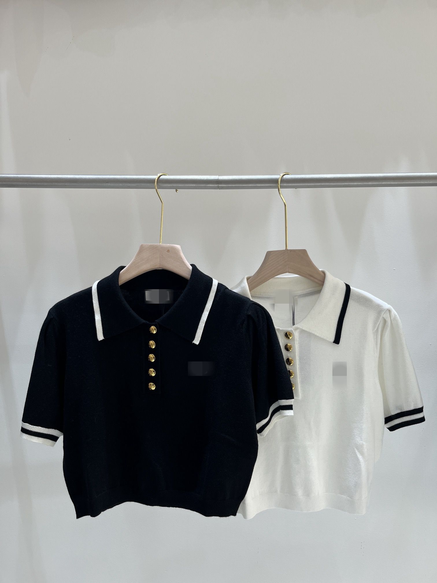 

2023 Blue/White Letter Embroidery Women' T-shirt Brand Same Style DH58