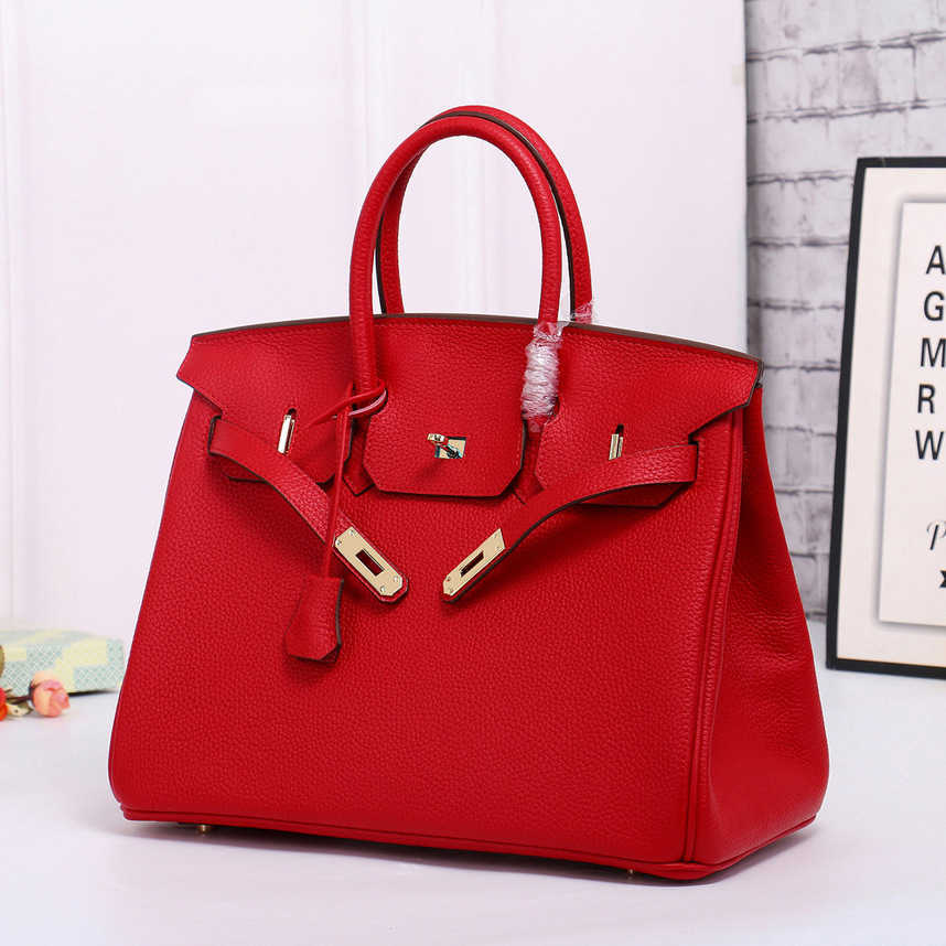 

Fashion Design Women Shoulder Bags classic bag pattern leather women's handbag Ladies Bag 56%off Discount Female Handbags Purse, Bright red 25cm