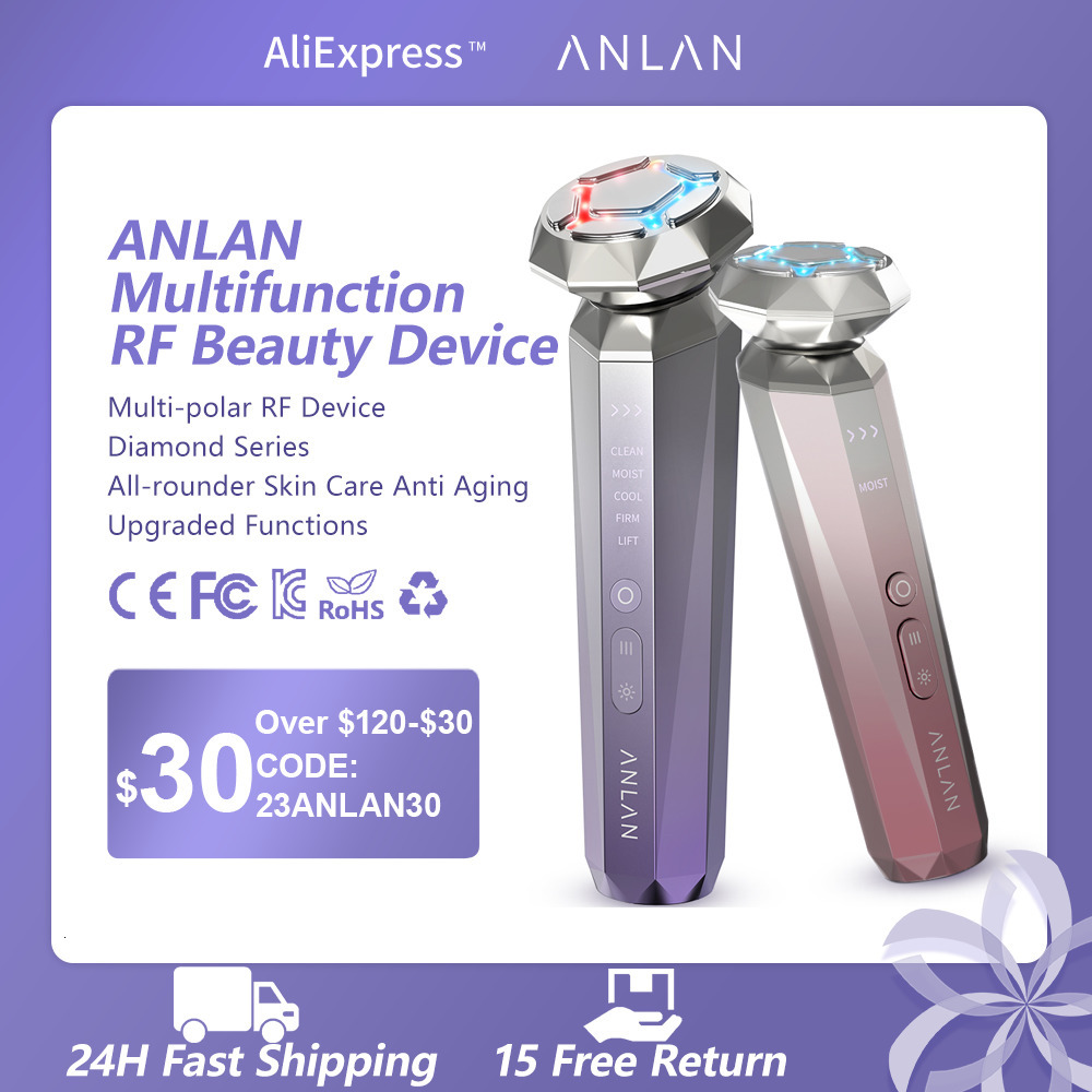 

Face Massager ANLAN Multifunction RF Beauty Device EMS Massagers LED Light Therapy Cold Compress Multi polar Skin Care 230217
