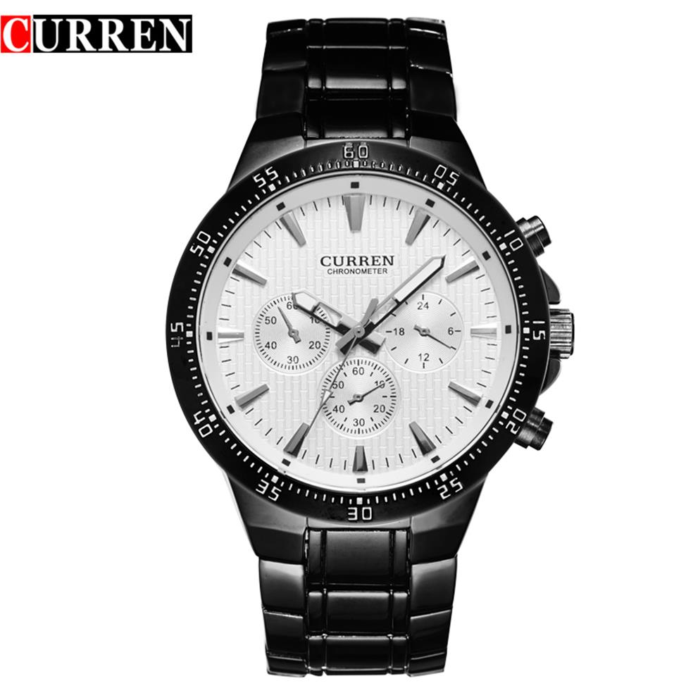 

CURREN Fashion Full Steel Quartz Men Watch Analog Sports Male Wristwatch Classic Black&White Horloges Mannens Saat Reloj Hombre211o, Khaki