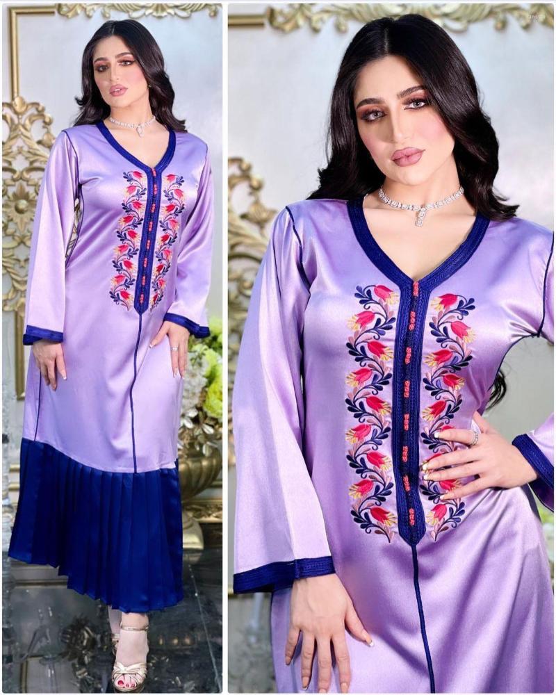 

Ethnic Clothing 2023 Muslim Dubai Abaya Women Long Sleeve Moroccan Caftan Evening Gowns Eid Modest Dress Djellaba Femme Robes