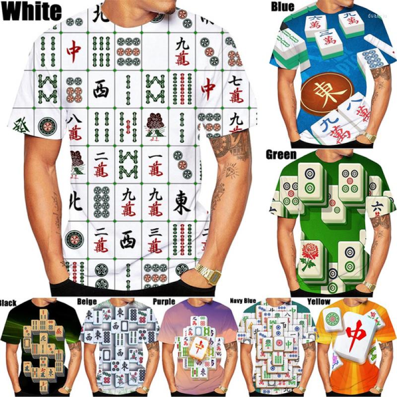 

Men's T Shirts 2023 Summer 3D Mahjong Men's/women's Fashion Slim Shirt Printing Short-sleeved Casual Round Neck Top Plus Size -5xl, Beige