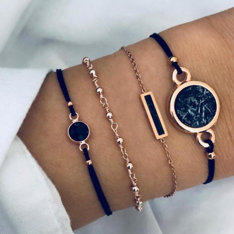 

Charm Bracelets Boho Set Bohemian Vintage Beaded Chain Layered For Women Delicate Stone Bracelet Wrap Accessories