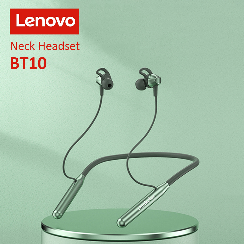 

Lenovo BT10 Neckband Bluethooth Earphones Wireless Headphone Sports Running Headset with Microphone Noise Cancelling, Yellow