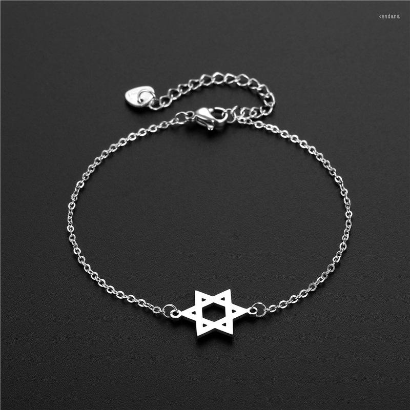 

Charm Bracelets 316L Hexagram Bracelet Vintage Cute Stainless Steel Star Of David Bangle For Men Women Jewelry