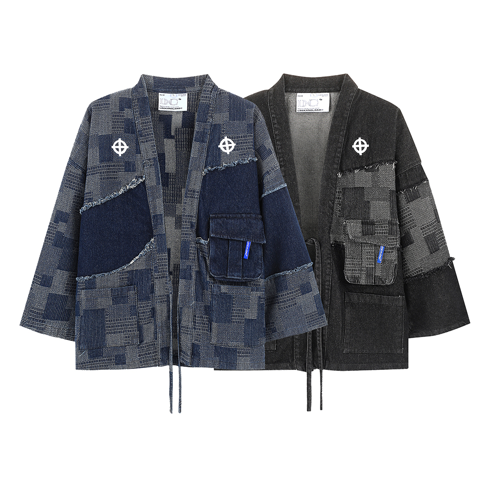 

Embroidery Cardigan Jeans Shirts Men's Spring and Summer Oversized Casual Loose Denim Tops